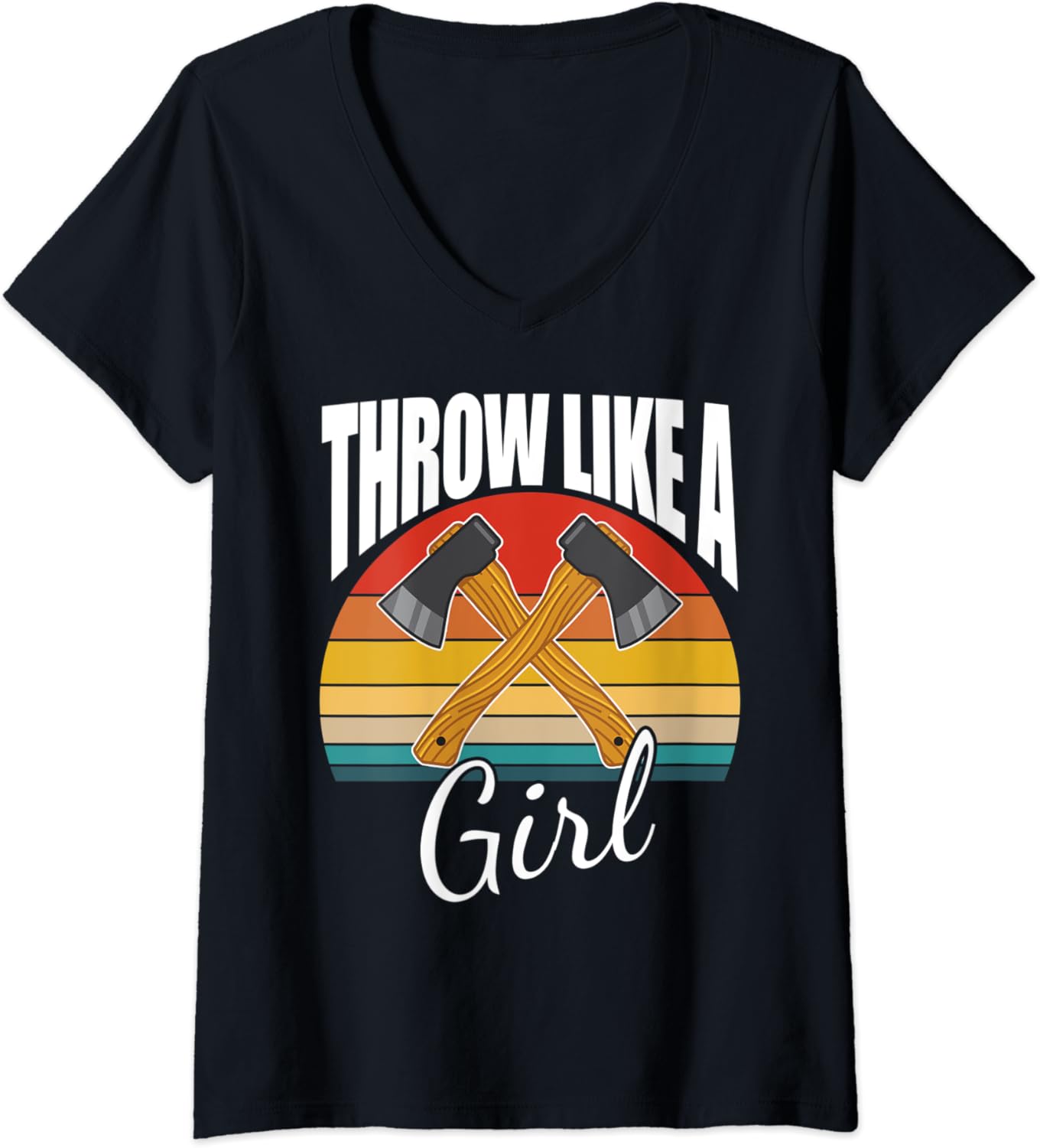 Womens Axe Throwing Funny Pun Quote Throw Like A Girl V